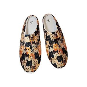 Cat Pattern Slip On Clog Shoes Size 43 (Size 11 USA) Women's NWOT